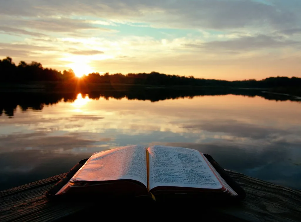 beliefs is a strong word, whit a book and a water background