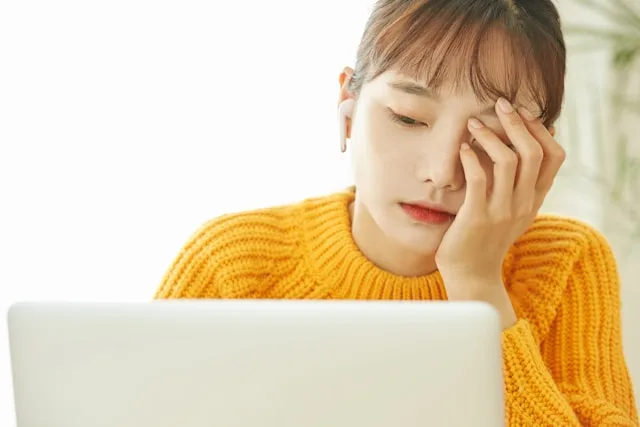 Person experiencing chronic fatigue and persistent physical and mental exhaustion