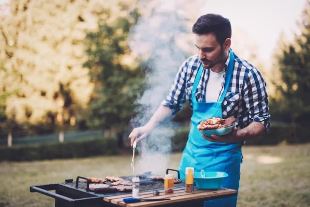 Person enjoying cooking and baking as a calming and creative activity