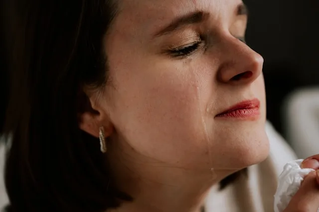 A tender moment of emotional release — being truly heard is often what finally eases the weight of loneliness