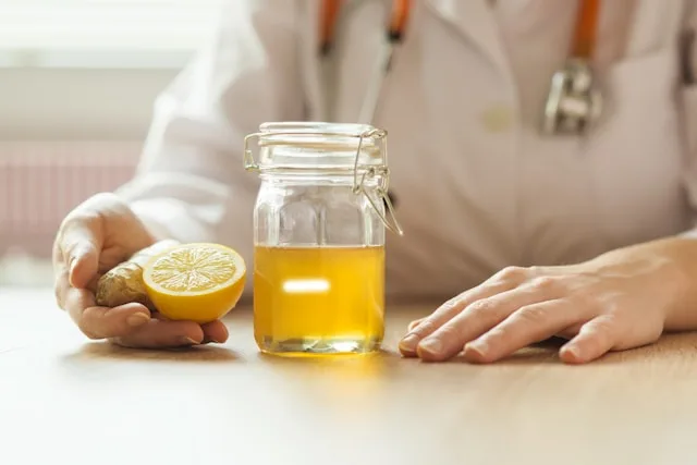Person supporting immune health through a balanced and healthy lifestyle