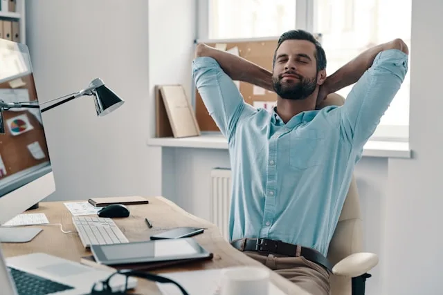 Person using stress management techniques to regain mental balance