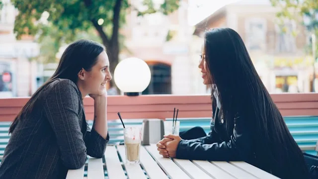 Two people in a relationship focusing on communication and emotional understanding