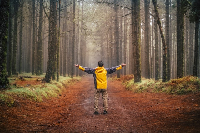Person reflecting on sense of self and personal identity