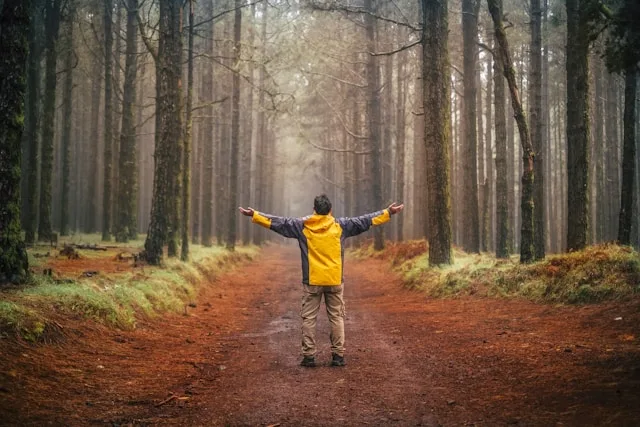 Person reflecting on sense of self and personal identity